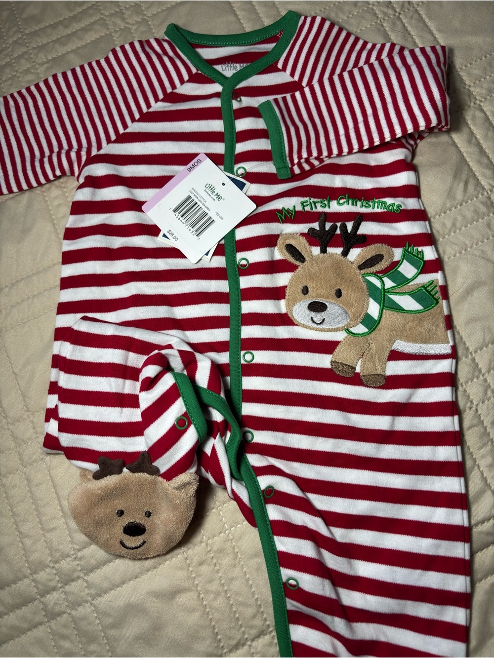 Little Me 9M “My First Christmas” Holiday Reindeer Sleep or Play Sack